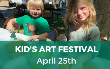 Kids Art Festival April - two children making clay sculptures