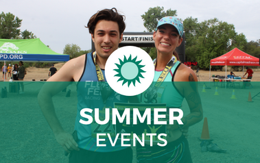 Events - Summer - photo of two runners in race with certificate