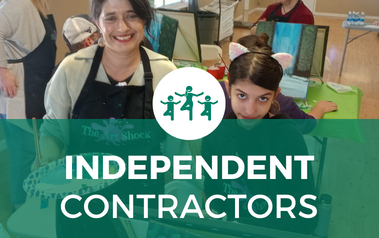 INDEPENDENT CONTRACTORS - photo of class participant with their art instructor