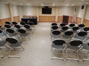 Theatre style seating arrangement 